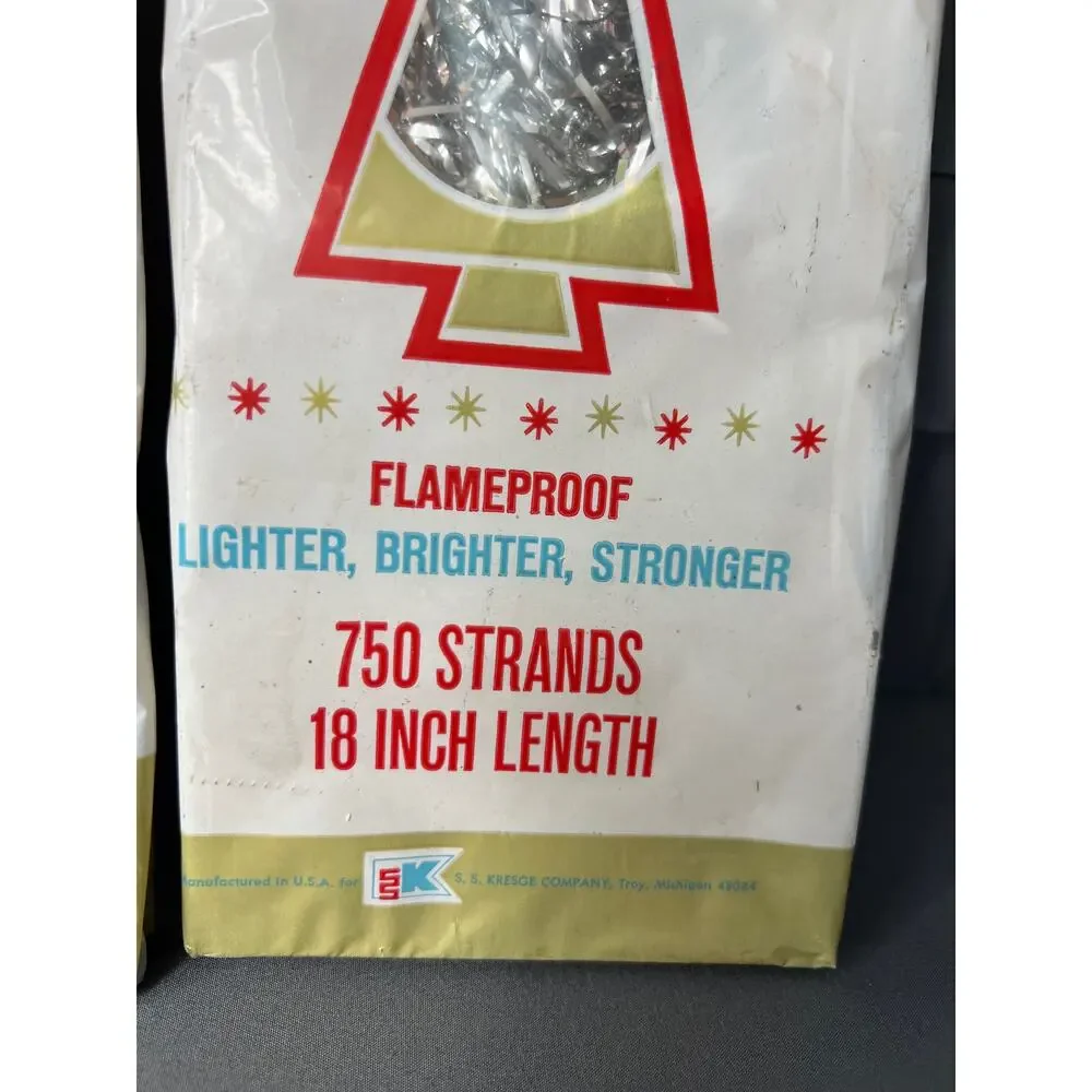 2 Packs of Vintage Icicles Tinsel